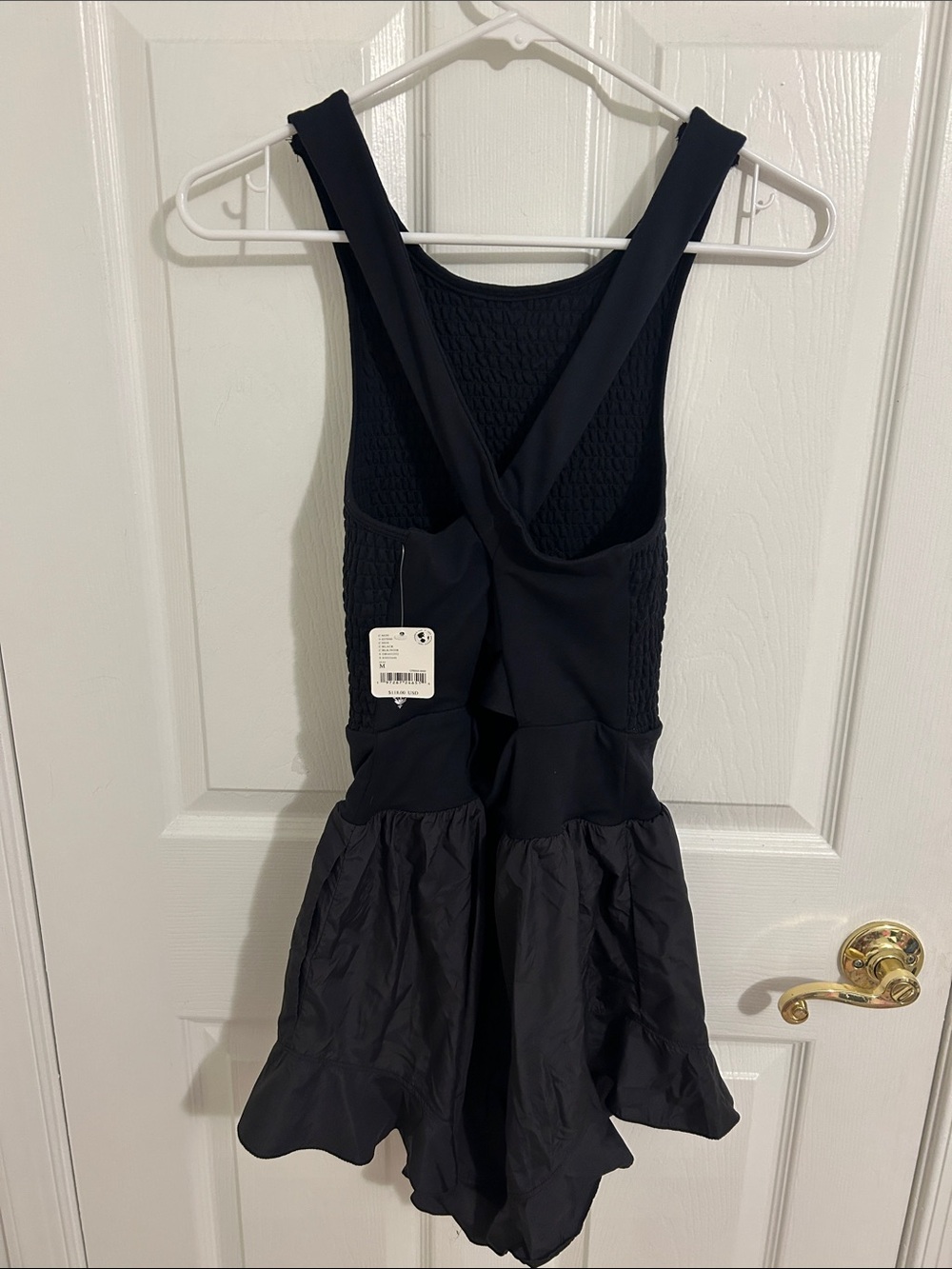 Free People Movement Breathless Shorties Onesie Romper In Black NWT Size Medium - Picture 7 of 10